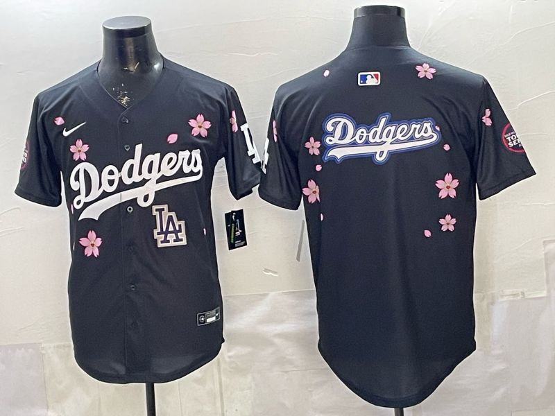 Men Nike 2026 Los Angeles Dodgers Blank Black Sakura Edition Game MLB Jersey 0015->los angeles dodgers->MLB Jersey